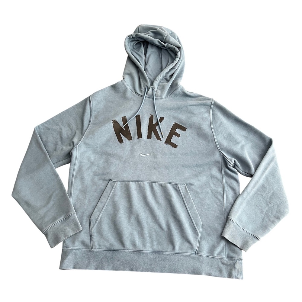 Nike Mens Large Dri-FIT Arch‎ Logo Hoodie Light Blue Sweatshirt FV9919-429
